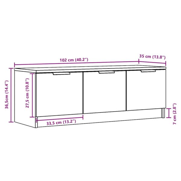 Szafka pod telewizor, stare drewno, 102x35x36,5 cm - obrazek 11