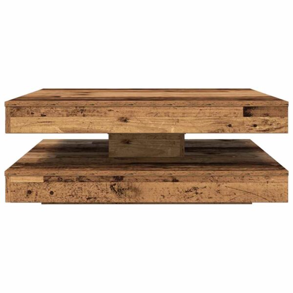 Stolik kawowy obrotowy 360 stopni Stare drewno 90x90x34,5 cm - obrazek 5