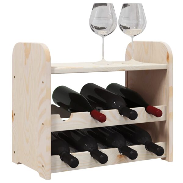 Stojak na wino z górną półką, 43x25x37 cm, lite drewno sosnowe - obrazek 4
