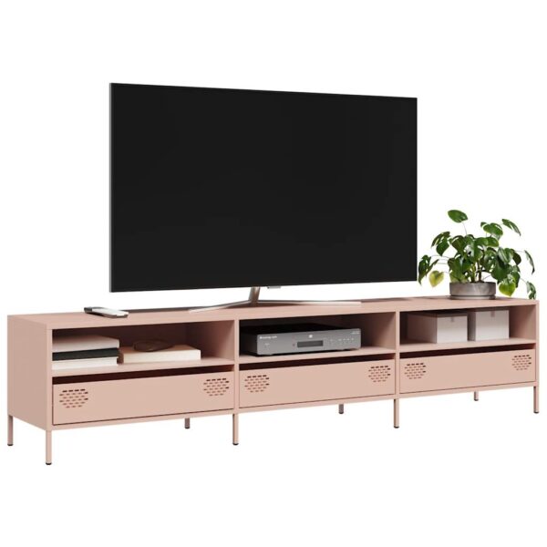 Szafka RTV, różowa, 202x39x43,5 cm, stal walcowana na zimno