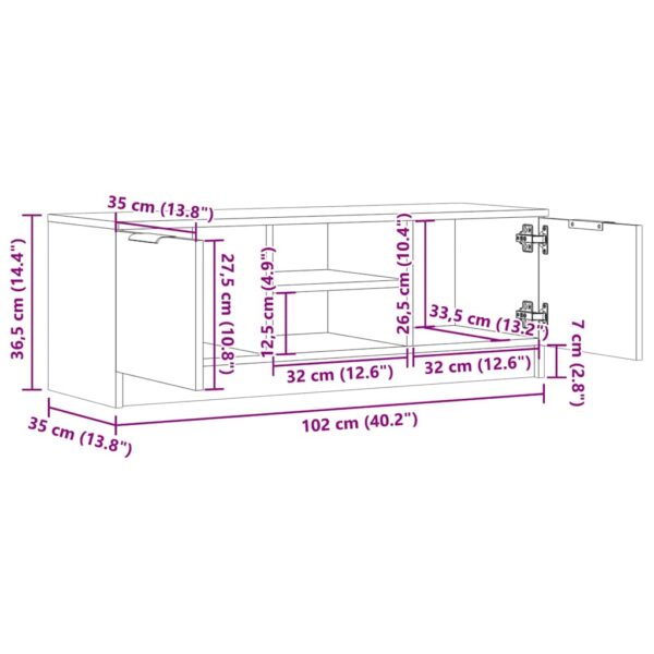 Szafka pod telewizor, stare drewno, 102x35x36,5 cm - obrazek 10