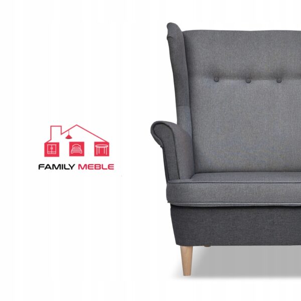 Zestaw wypoczynkowy ARI DUO sofa fotele pufy szaro - szary - obrazek 3