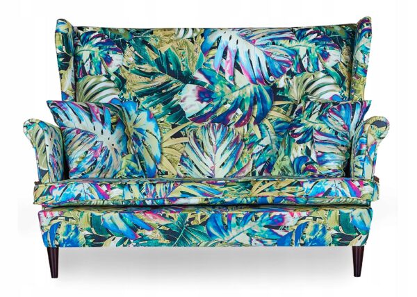 Zestaw wypoczynkowy mebli uszak Ari Print sofa fotele pufy komplet - obrazek 2