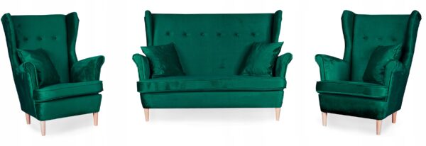 Zestaw wypoczynkowy mebli uszak ARI sofa fotele skandynawskie