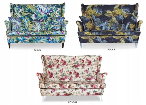 Zestaw wypoczynkowy mebli uszak Ari Print sofa fotele pufy komplet - obrazek 7