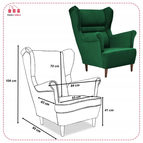 Zestaw wypoczynkowy mebli uszak Zoja sofa fotele skandynawskie - obrazek 6