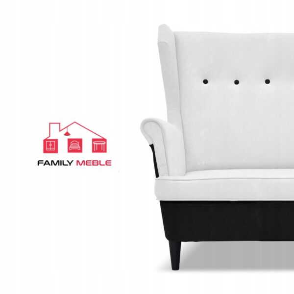 Zestaw wypoczynkowy ARI DUO sofa fotele czarno - biały - obrazek 3