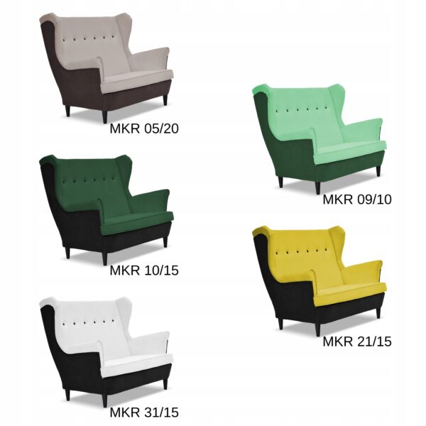 Zestaw wypoczynkowy ARI DUO sofa fotele czarno - niebieski - obrazek 10