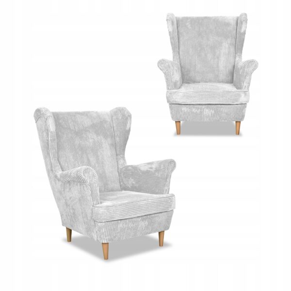 Zestaw wypoczynkowy uszak Bonito sofa fotele szary sztruks - obrazek 7