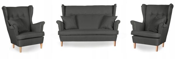 Zestaw wypoczynkowy mebli uszak ARI sofa fotele skandynawskie