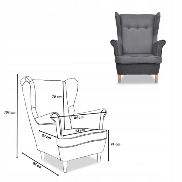 Zestaw wypoczynkowy ARI DUO sofa fotele szaro - szary - obrazek 8
