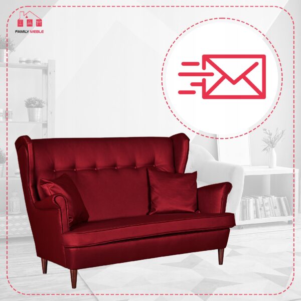 Zestaw wypoczynkowy mebli uszak Eko skóra sofa fotele pufy komplet - obrazek 4