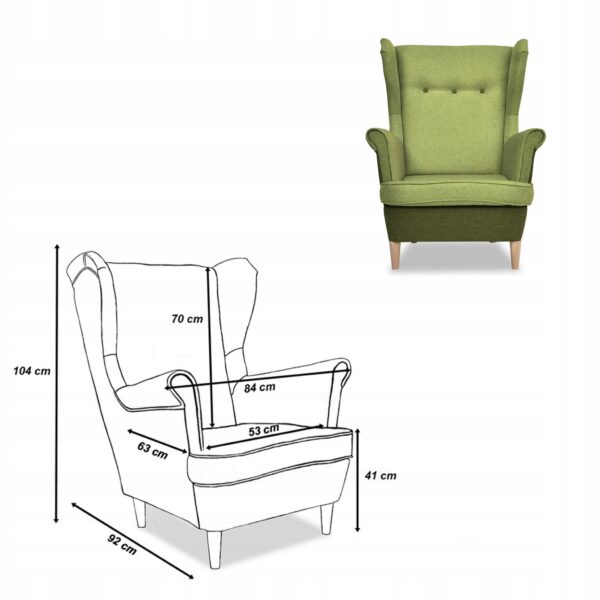 Zestaw wypoczynkowy ARI DUO sofa fotele pufy zielono - zielony - obrazek 8