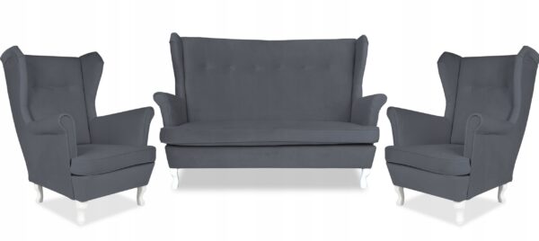 Zestaw wypoczynkowy mebli uszak ARI sofa fotele skandynawskie