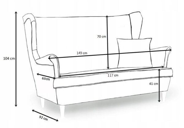 Zestaw wypoczynkowy mebli uszak Ari sofa fotele pufy komplet - obrazek 8