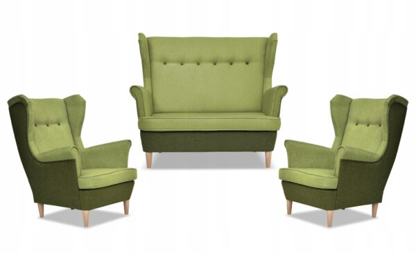 Zestaw wypoczynkowy ARI DUO sofa fotele zielono - zielony - obrazek 9