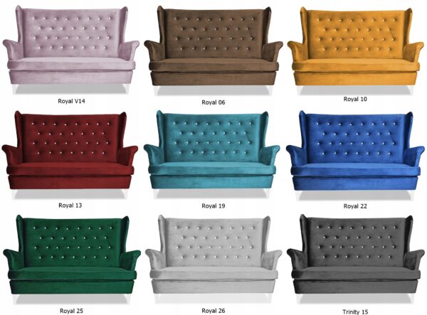 Zestaw wypoczynkowy mebli uszak Diana sofa fotele skandynawskie - obrazek 5