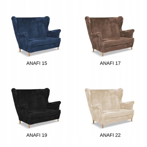 Zestaw wypoczynkowy uszak Bonito sofa fotele j.zielony sztruks - obrazek 12