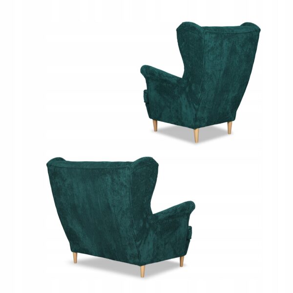 Zestaw wypoczynkowy uszak Bonito sofa fotele pufy zielony - obrazek 9
