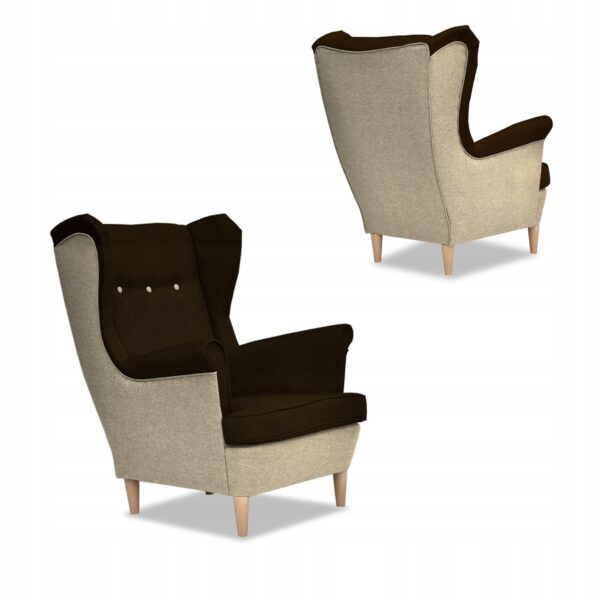Zestaw wypoczynkowy ARI DUO sofa fotele beżowo - brązowy - obrazek 7