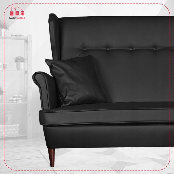 Zestaw wypoczynkowy mebli uszak Eko skóra sofa fotele skandynawskie - obrazek 3
