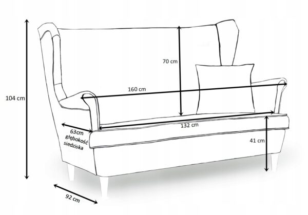 Zestaw wypoczynkowy mebli uszak Diana sofa fotele pufy komplet - obrazek 6