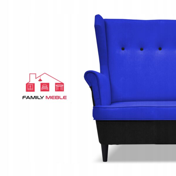 Zestaw wypoczynkowy ARI DUO sofa fotele czarno - niebieski - obrazek 3