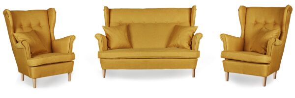 Zestaw wypoczynkowy mebli uszak ARI sofa fotele skandynawskie