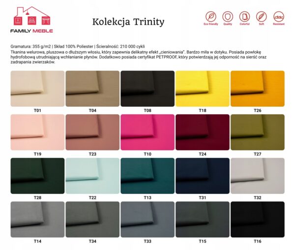 Zestaw wypoczynkowy mebli uszak Diana sofa fotele pufy komplet - obrazek 15