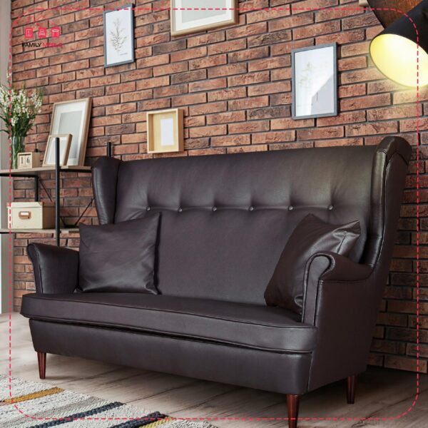 Zestaw wypoczynkowy mebli uszak Eko skóra sofa fotele pufy komplet - obrazek 10
