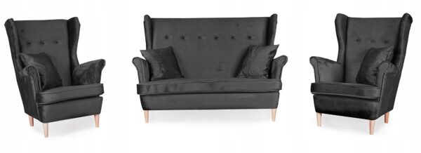 Zestaw wypoczynkowy mebli uszak ARI sofa fotele skandynawskie