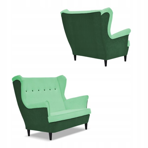 Zestaw wypoczynkowy ARI DUO sofa fotele zielono - miętowy - obrazek 5