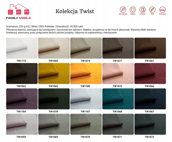 Zestaw wypoczynkowy mebli uszak Ari sofa fotele pufy komplet - obrazek 14