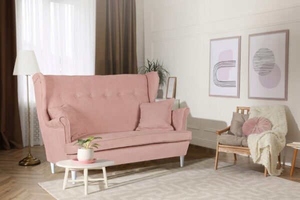 Zestaw wypoczynkowy mebli uszak Diana sofa fotele pufy komplet - obrazek 5