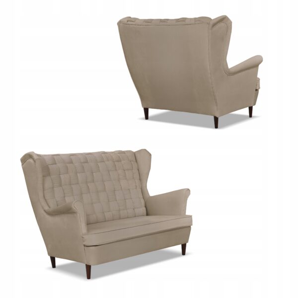 Zestaw wypoczynkowy Carol sofa fotele paski beżowy - obrazek 5