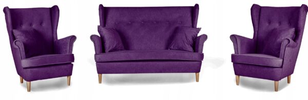 Zestaw wypoczynkowy mebli uszak ARI sofa fotele skandynawskie