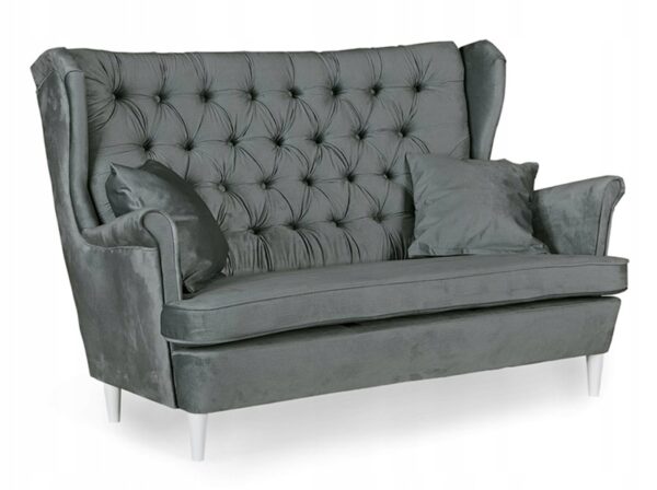 Zestaw wypoczynkowy mebli uszak Gaja sofa fotele pufy komplet - obrazek 2