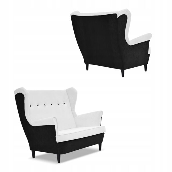 Zestaw wypoczynkowy ARI DUO sofa fotele czarno - biały - obrazek 5