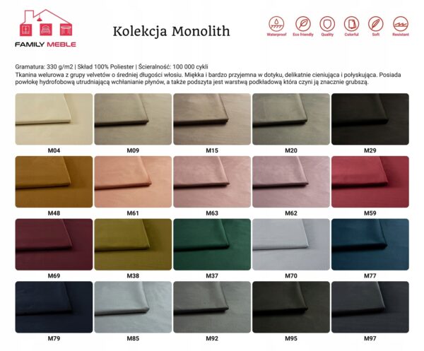 Zestaw wypoczynkowy mebli uszak Diana sofa fotele pufy komplet - obrazek 12