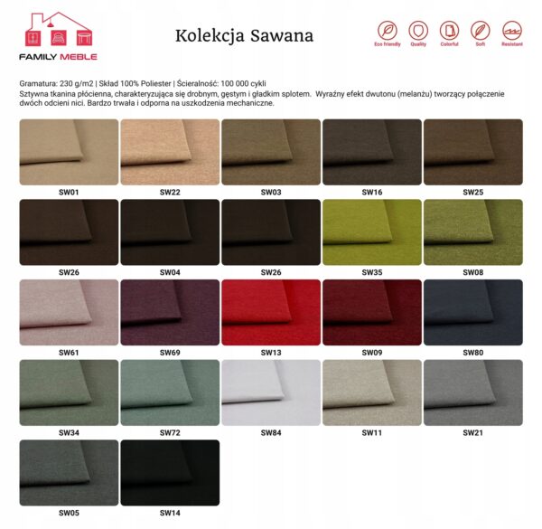 Zestaw wypoczynkowy mebli uszak Ari sofa fotele pufy komplet - obrazek 13