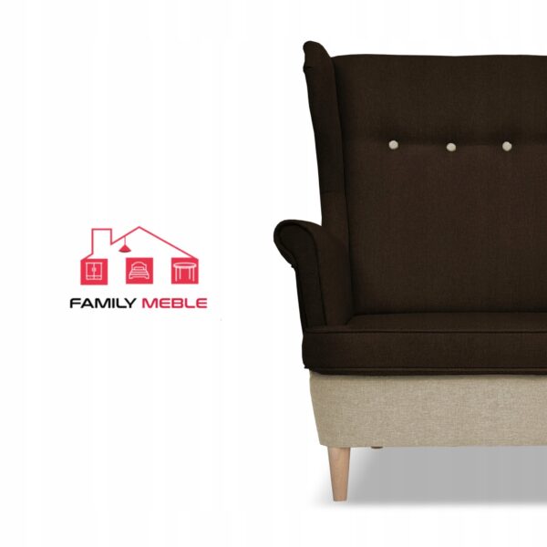 Zestaw wypoczynkowy ARI DUO sofa fotele beżowo - brązowy - obrazek 3