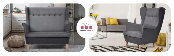 Zestaw wypoczynkowy ARI DUO sofa fotele zielono - zielony - obrazek 2