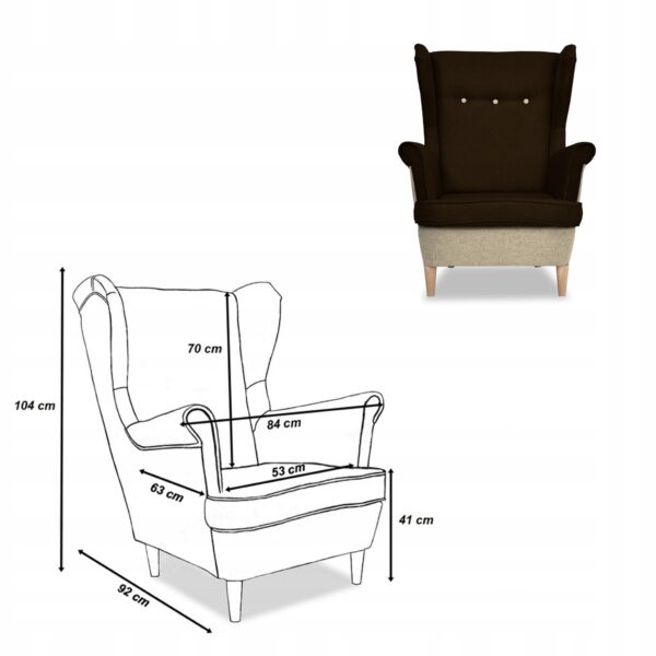 Zestaw wypoczynkowy ARI DUO sofa fotele pufy beżowo - brązowy - obrazek 8