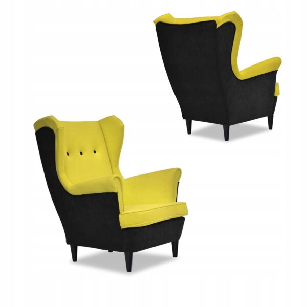 Zestaw wypoczynkowy ARI DUO sofa fotele czarno - żółty - obrazek 7