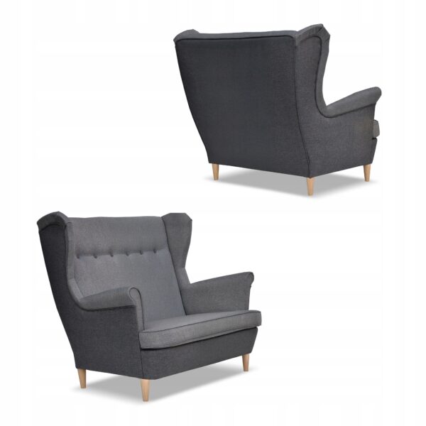 Zestaw wypoczynkowy ARI DUO sofa fotele pufy szaro - szary - obrazek 5