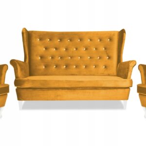 Zestaw wypoczynkowy mebli uszak Diana sofa fotele skandynawskie