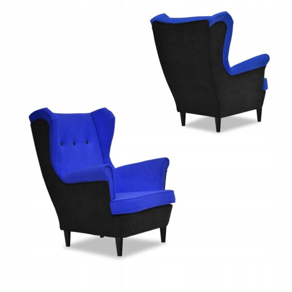 Zestaw wypoczynkowy ARI DUO sofa fotele czarno - niebieski - obrazek 7