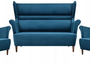 Zestaw wypoczynkowy mebli uszak Zoja sofa fotele skandynawskie