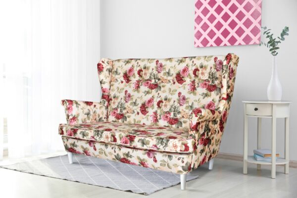 Zestaw wypoczynkowy mebli uszak Ari Print sofa fotele pufy komplet - obrazek 5