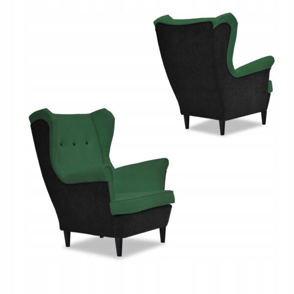 Zestaw wypoczynkowy ARI DUO sofa fotele czarno - zielony - obrazek 7